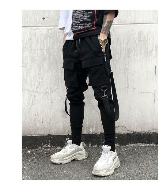 side pockets pencil pants men's hip hop patchwork cargo ripped sweatpants joggers trousers male fashion full length pants xk11, Black
side pockets pencil pants men's hip hop patchwork cargo ripped sweatpants joggers trousers male fashion full length pants xk11, Black