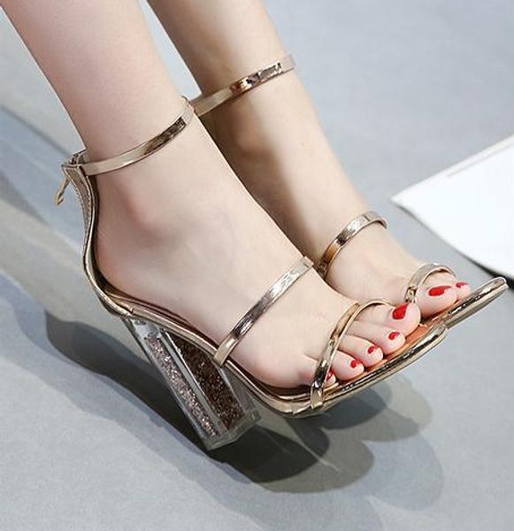 women designer sandals fashion luxury girl high heels 11cm new gold sandals ankle strap clear pvc transparent chunky heels wedding shoes, Black
women designer sandals fashion luxury girl high heels 11cm new gold sandals ankle strap clear pvc transparent chunky heels wedding shoes, Black