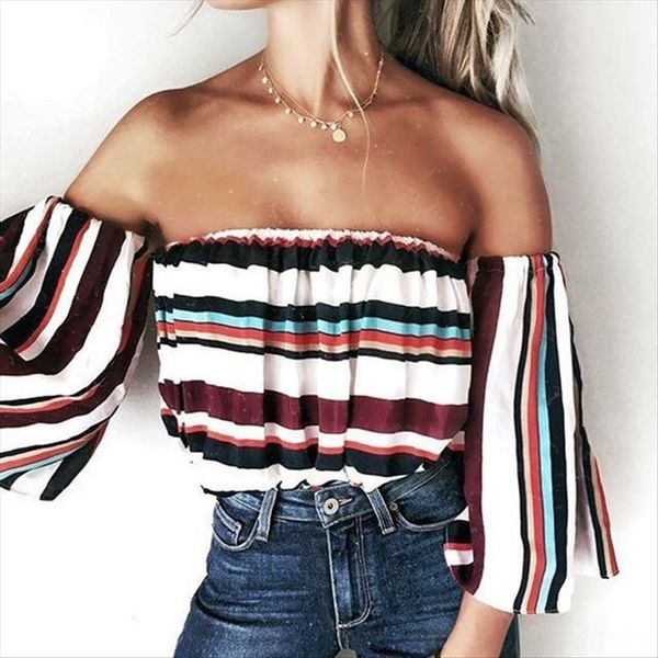 versatile shoulder half sleeve girl t-shirt versatile shoulder half sleeve girl t-shirt, White