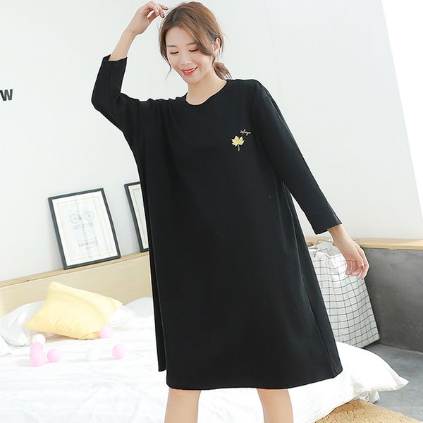 modal cotton nightdress female long-sleeved thin section loose large size dress sleepwear pregnant women home clothes zomer jurk, Black;red
modal cotton nightdress female long-sleeved thin section loose large size dress sleepwear pregnant women home clothes zomer jurk, Black;red