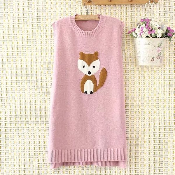 cartoon animals long knitted vest for women large size o-neck sweater kawaii sleeveless knit waistcoat, White;black
cartoon animals long knitted vest for women large size o-neck sweater kawaii sleeveless knit waistcoat, White;black