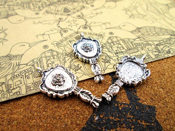 60pcs rose mirror charms, antique tibetan silver mirror charms pendants 29x14mm, Bronze;silver
60pcs rose mirror charms, antique tibetan silver mirror charms pendants 29x14mm, Bronze;silver