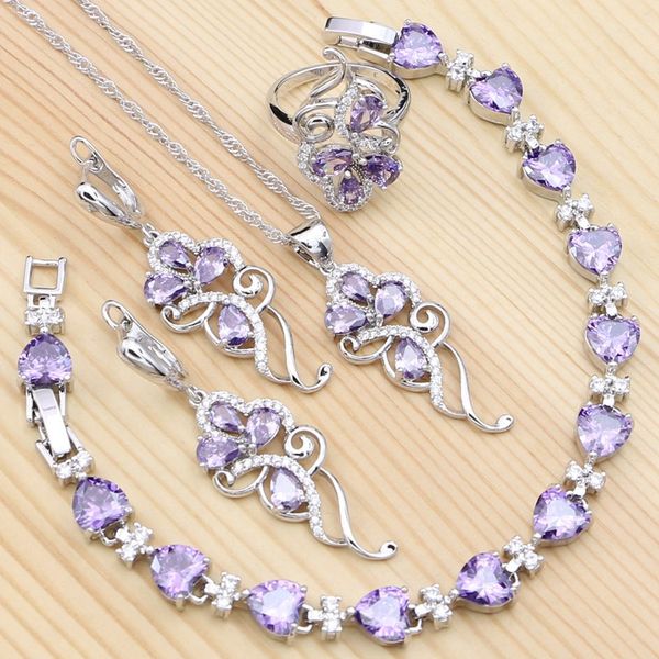 925 sterling silver jewelry sets for women purple cubic zirconia ring bracelet necklace pendant earrings jewelry kit
925 sterling silver jewelry sets for women purple cubic zirconia ring bracelet necklace pendant earrings jewelry kit