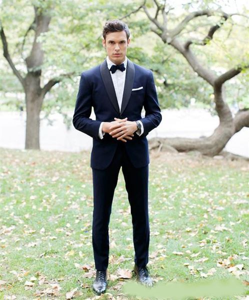 new dark navy mens suits slim fit peaked lapel groom wedding tuxedos two pieces custom suit (jacket+pants+bow tie, Black;gray
new dark navy mens suits slim fit peaked lapel groom wedding tuxedos two pieces custom suit (jacket+pants+bow tie, Black;gray