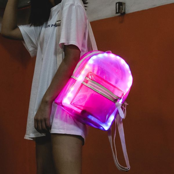 women glitter jelly backpack lantern led light decoration shoulder bag student transparent school bag backpack electronic bags
women glitter jelly backpack lantern led light decoration shoulder bag student transparent school bag backpack electronic bags
