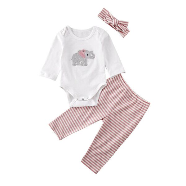0-12 months 3pcs newborn infant baby girl clothes elephant +striped pants+headband outfits, Pink;blue
0-12 months 3pcs newborn infant baby girl clothes elephant +striped pants+headband outfits, Pink;blue