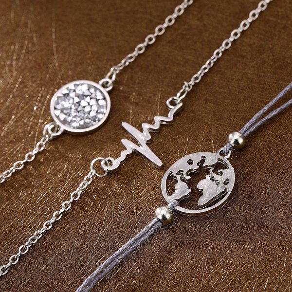 famshin bohemian map stone beads charm bracelets set for women fashion electrocardiogram chain link bracelet female jewelry gift, White
famshin bohemian map stone beads charm bracelets set for women fashion electrocardiogram chain link bracelet female jewelry gift, White