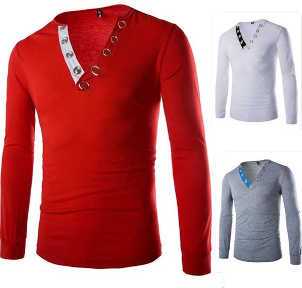 selling men's v-neck iron button design slim fit long-sleeved t-shirt korean-style men base shirt clothing, White;black
selling men's v-neck iron button design slim fit long-sleeved t-shirt korean-style men base shirt clothing, White;black