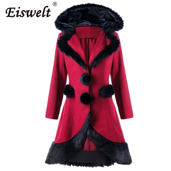 eiswelt new vintage christmas solid wool blend winter wool coat women outerwear & coats hooded fur jacket coat back lace up, Black
eiswelt new vintage christmas solid wool blend winter wool coat women outerwear & coats hooded fur jacket coat back lace up, Black