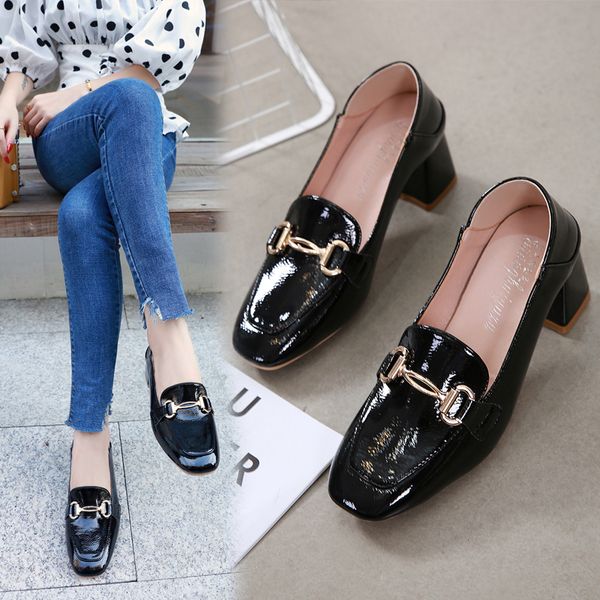 patent leather square toe pumps women chunky heels shoes shallow slip on slide casual metal decoration zapatos mujer black beige
patent leather square toe pumps women chunky heels shoes shallow slip on slide casual metal decoration zapatos mujer black beige