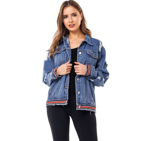 casual denim jacket female hole loose denim coat women's ribbon jacket s-xl 2019 clothing, Black;brown
casual denim jacket female hole loose denim coat women's ribbon jacket s-xl 2019 clothing, Black;brown