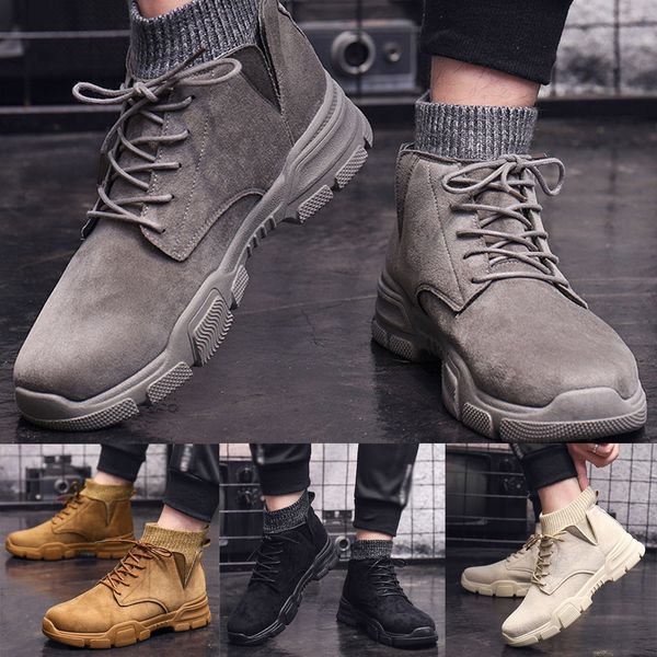 men shoes fashion men's suede trend socks shoes casual high-motorcycle boots tooling hiking boots lace-up non-slip, Black
men shoes fashion men's suede trend socks shoes casual high-motorcycle boots tooling hiking boots lace-up non-slip, Black