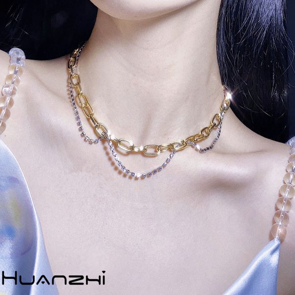 huanzhi 2020 new punk double-layer rhinestone crystal silver plated gold metal twisted chain hip hop choker necklace for women, Golden;silver
huanzhi 2020 new punk double-layer rhinestone crystal silver plated gold metal twisted chain hip hop choker necklace for women, Golden;silver
