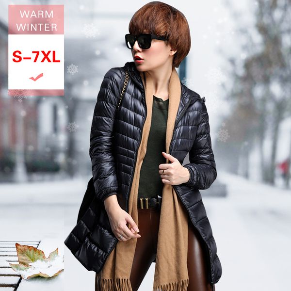 s-7xl long new autumn winter women white duck down jacket with hooded female ultra light warm down coat causal big size outwear, Black
s-7xl long new autumn winter women white duck down jacket with hooded female ultra light warm down coat causal big size outwear, Black
