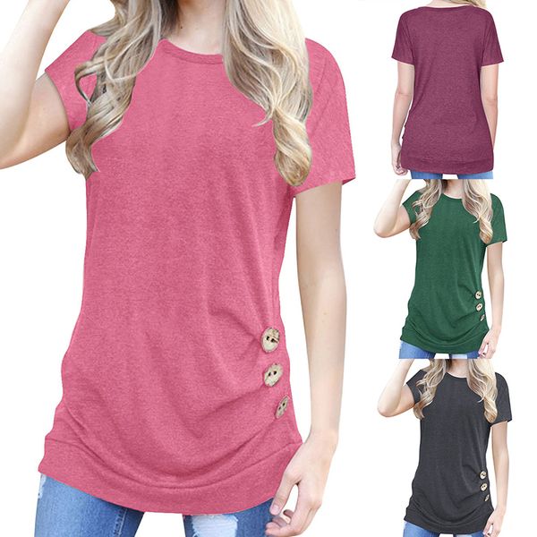 women tees new fashion solid color button short sleeve women t-shirt summer ladies female clothes t-shirt 2020, White
women tees new fashion solid color button short sleeve women t-shirt summer ladies female clothes t-shirt 2020, White