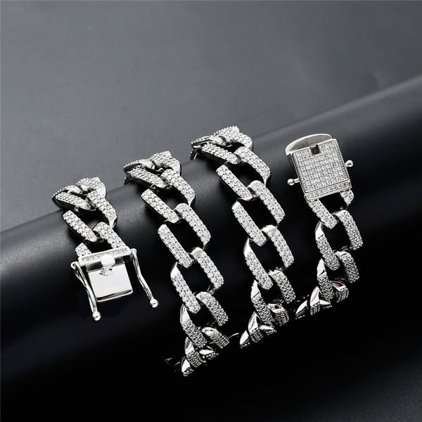 14mm hip hop gold silver color iced out lab diamond miami cuban chain necklace & bracelet set selling, Black
14mm hip hop gold silver color iced out lab diamond miami cuban chain necklace & bracelet set selling, Black