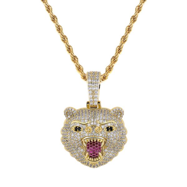 necklaces jewelry for hip hop rappers punk fashion men women bling zircon 18k gold plated copper roaring bear pendant necklaces, Silver
necklaces jewelry for hip hop rappers punk fashion men women bling zircon 18k gold plated copper roaring bear pendant necklaces, Silver