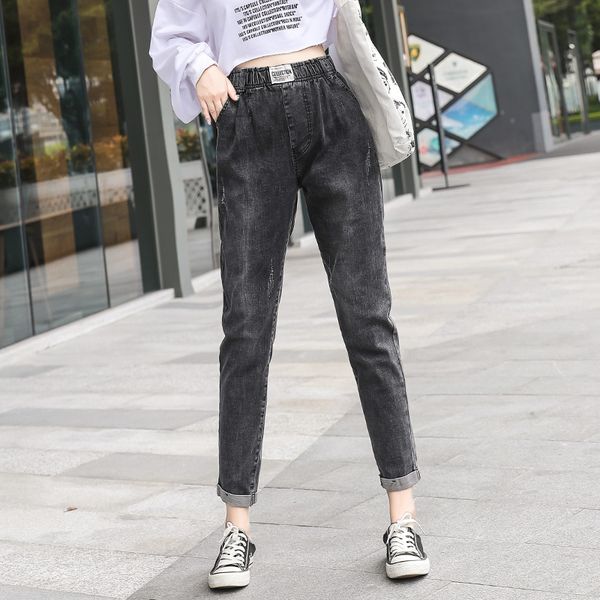 2019 new fashion women's ankle-length jeans pants solid grey cotton denim trousers loose harem pants elastic waist jeans -2xl, Blue
2019 new fashion women's ankle-length jeans pants solid grey cotton denim trousers loose harem pants elastic waist jeans -2xl, Blue