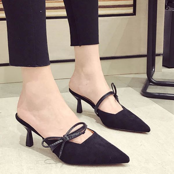 new brand designer women ankle strap female bow surface non-slip suede high heels fashion shallow mouth party sandals j14, Black
new brand designer women ankle strap female bow surface non-slip suede high heels fashion shallow mouth party sandals j14, Black