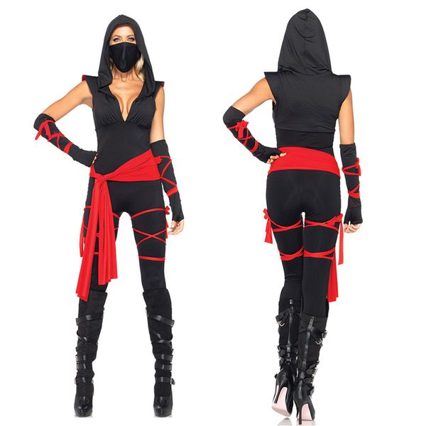women japan ninja costume halloween black ninja killer cosplay uniform hen party fantasia cosplay fancy dress, Black;red
women japan ninja costume halloween black ninja killer cosplay uniform hen party fantasia cosplay fancy dress, Black;red
