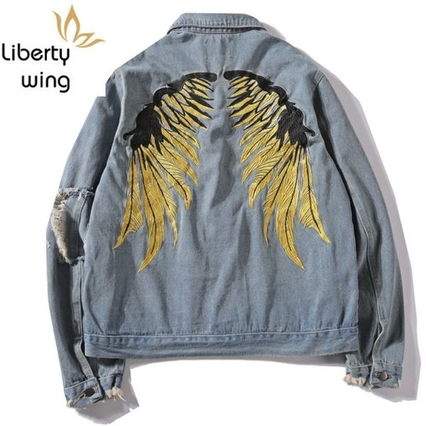 fashion frayed tassel hip hop jeans coats men gold wing embroidered denim jacket ripped hole cowboy jackets streetwear male new, Black;brown
fashion frayed tassel hip hop jeans coats men gold wing embroidered denim jacket ripped hole cowboy jackets streetwear male new, Black;brown