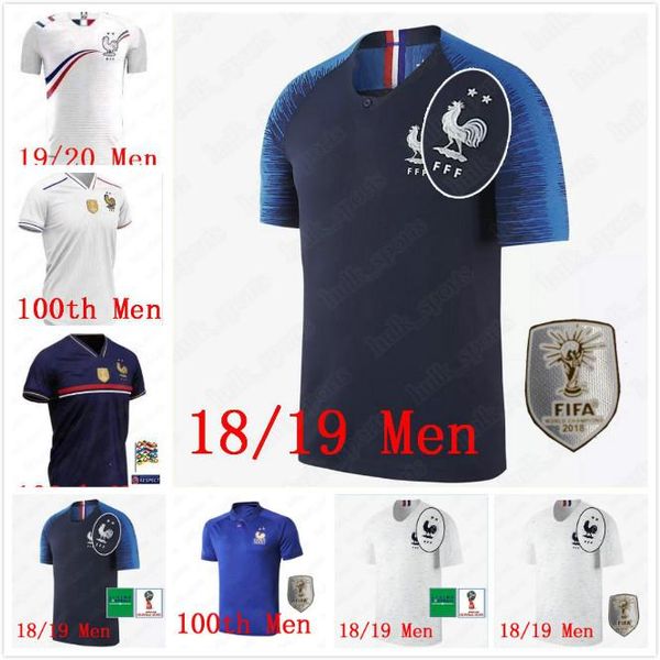 new 2 stars mbappe 100th anniversary islande long sleeve soccer jersey 2019 2020 griezmann kante football shirt 19 20 pogba maillot de foot, Black;yellow