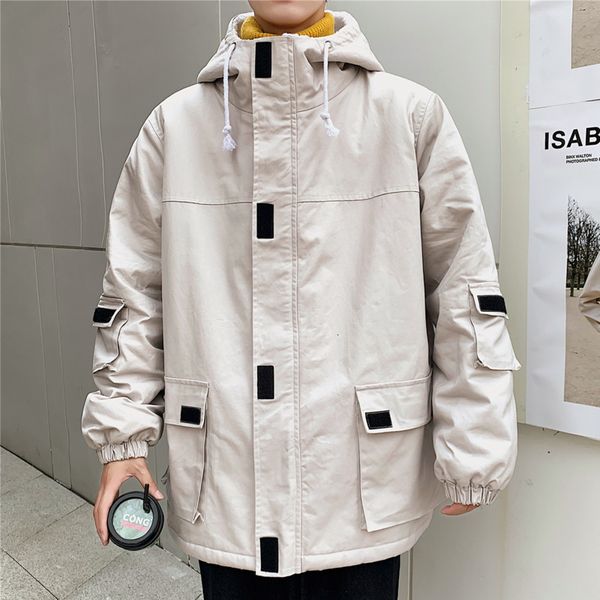 winter lamb machine card men warm thick fashion parka men solid color casual tooling coat man wild loose cotton hooded jacket, Black
winter lamb machine card men warm thick fashion parka men solid color casual tooling coat man wild loose cotton hooded jacket, Black
