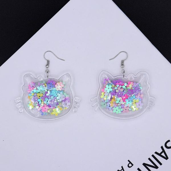 new cute cartoon cat transparent dangle drop earrings romantic harajuku quicksand earrings for woman girl sweet party jewelry, Silver
new cute cartoon cat transparent dangle drop earrings romantic harajuku quicksand earrings for woman girl sweet party jewelry, Silver
