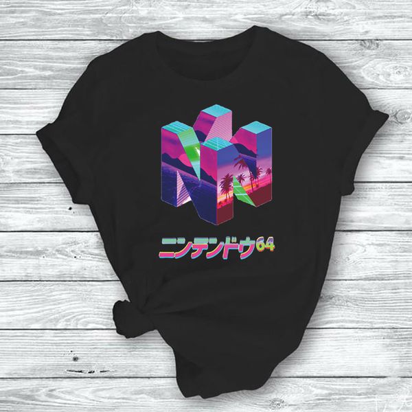 64 vaporwave print t-shirt otaku summer short sleeve women clothes harajuku japanses style anime girl pink t shirt, White
64 vaporwave print t-shirt otaku summer short sleeve women clothes harajuku japanses style anime girl pink t shirt, White
