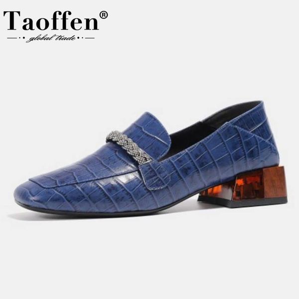 taoffen genuine leather women pumps crystal thick heel shoes woman stone pattern fashion office lady footwear size 34-42, Black
taoffen genuine leather women pumps crystal thick heel shoes woman stone pattern fashion office lady footwear size 34-42, Black