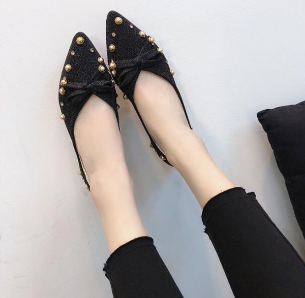 female pointed flat shoes 2019 spring and autumn new women's single shoes shallow mouth student, Black
female pointed flat shoes 2019 spring and autumn new women's single shoes shallow mouth student, Black
