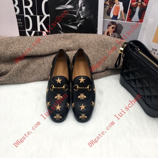 brand new womens mens embroidered leather horsebit loafers mules black white with star bee flats causal shoes luxury style big size eur34-45
brand new womens mens embroidered leather horsebit loafers mules black white with star bee flats causal shoes luxury style big size eur34-45