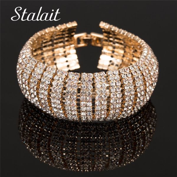 hollow wedding bracelets fashion full crystal round bracelets gold/silver color metal for female gifts, Black
hollow wedding bracelets fashion full crystal round bracelets gold/silver color metal for female gifts, Black