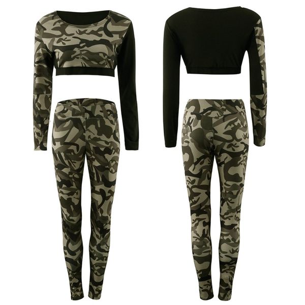 new spring lady long sleeve short + stretch breathable pants slim set camouflage print women's suit, White;black
new spring lady long sleeve short + stretch breathable pants slim set camouflage print women's suit, White;black