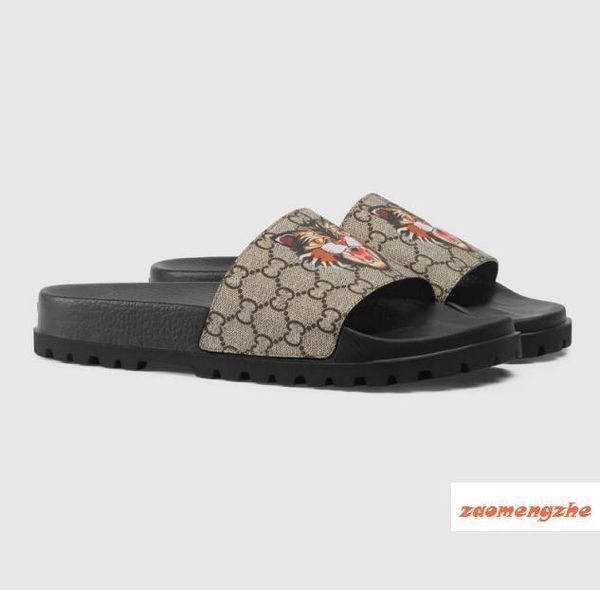 men's thick bottom fashion slippers 429469 trump bee embroidered sneakers box, Black