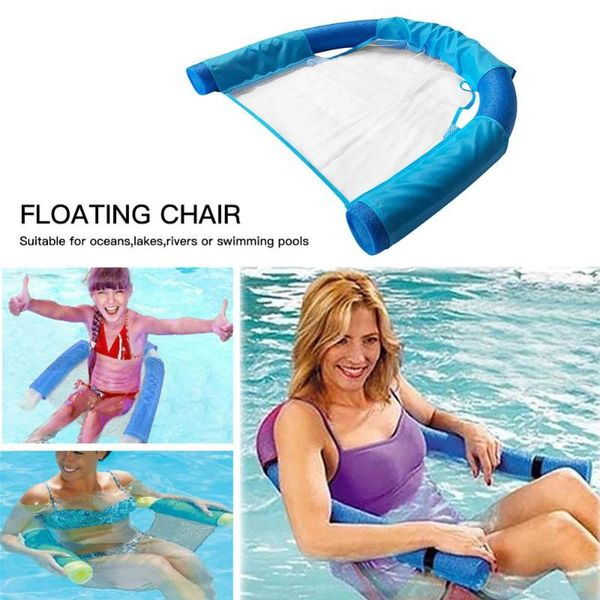 Swimming Floating Chair Pool Kid Bed Seat Water Float Ring Lightweight Beach Ring Noodle Net Piscina Pool Accessories