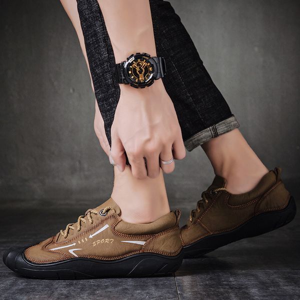 2019 new men's leather casual shoes vulcanized shoes comfortable and breathable men's spring autumn sneakers large size, Black
2019 new men's leather casual shoes vulcanized shoes comfortable and breathable men's spring autumn sneakers large size, Black