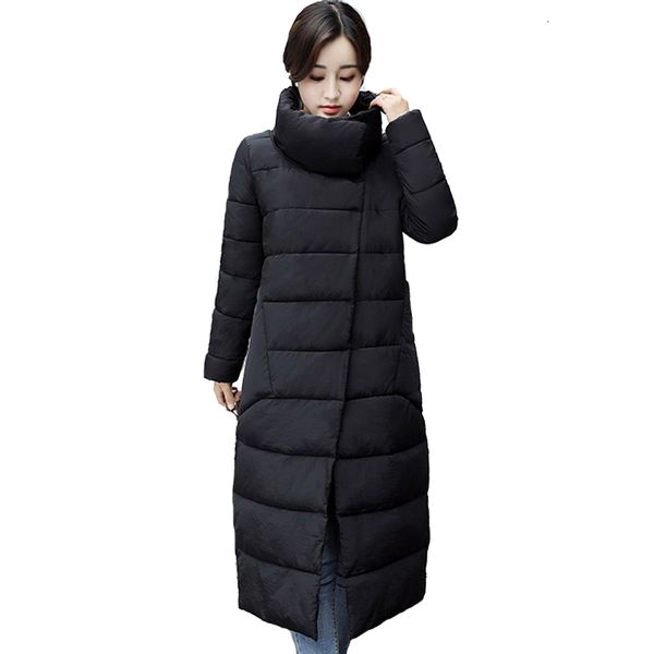 breasted buttons 2019 new design winter jacket women stand collar long cotton padded female outwear coat parka chaqueta mujer y190926, Black;white 
breasted buttons 2019 new design winter jacket women stand collar long cotton padded female outwear coat parka chaqueta mujer y190926, Black;white