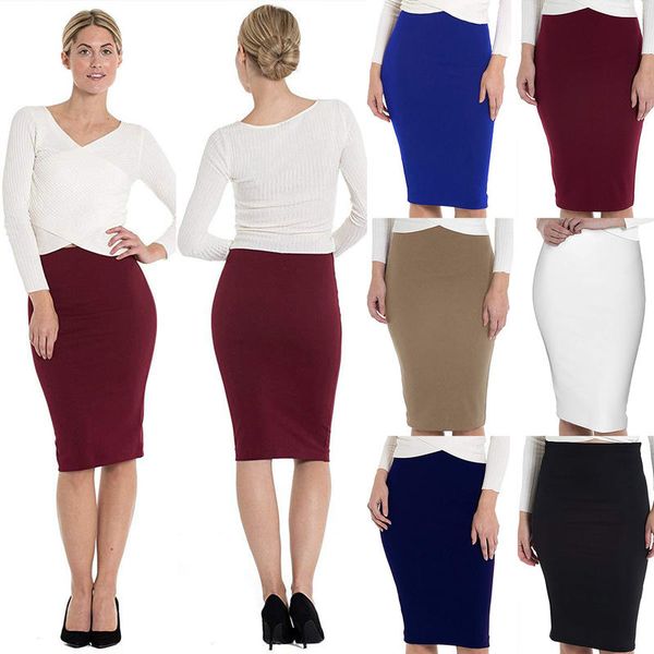 skirts women ladies elastic waist solid color slim fit office work bodycon midi pencil skirt, Black
skirts women ladies elastic waist solid color slim fit office work bodycon midi pencil skirt, Black