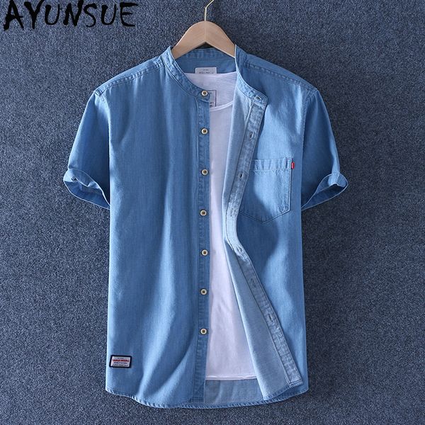 men's casual shirts ayunsue 100% cotton shirt men summer denim plus size for clothes korean vintage short sleeve dllzjnz01, White;black
men's casual shirts ayunsue 100% cotton shirt men summer denim plus size for clothes korean vintage short sleeve dllzjnz01, White;black