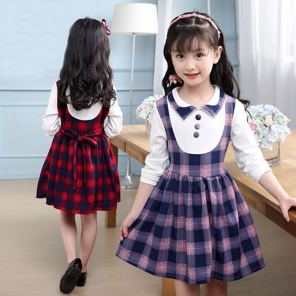 girls dresses long sleeve children's slim princess 2018 new summer dress toddler child baby girl clothes plaid party, Red;yellow 
girls dresses long sleeve children's slim princess 2018 new summer dress toddler child baby girl clothes plaid party, Red;yellow