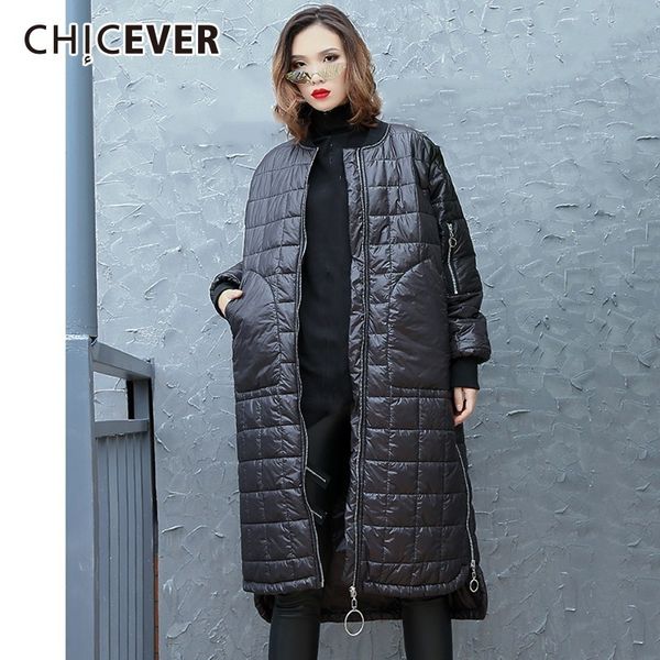 chicever 2018 winter coat female jackets stand collar long sleeve zipper asymmetric hem loose jacket fashion clothes new, Black
chicever 2018 winter coat female jackets stand collar long sleeve zipper asymmetric hem loose jacket fashion clothes new, Black