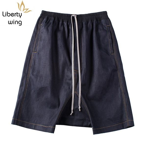 summer washed retro elastic waist denim for fashion brand loose fit jeans shorts men casual classic harem pants, Blue
summer washed retro elastic waist denim for fashion brand loose fit jeans shorts men casual classic harem pants, Blue