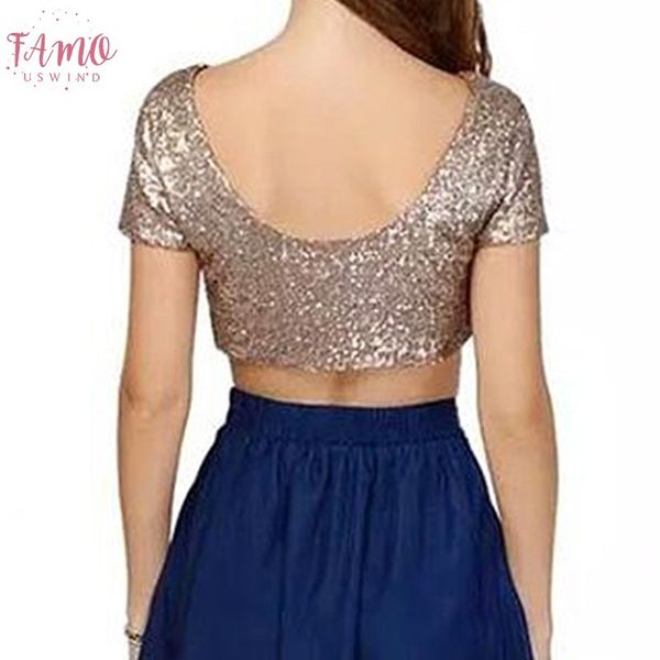 solid backless crop fashion spring summer women o neck short sleeve sequin short t shirt female slim, White
solid backless crop fashion spring summer women o neck short sleeve sequin short t shirt female slim, White