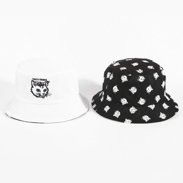 korean "ulzzang" embroidered cat double basin hat. fisherman's hat. summer male/female korean sun block hat, Blue;gray
korean "ulzzang" embroidered cat double basin hat. fisherman's hat. summer male/female korean sun block hat, Blue;gray