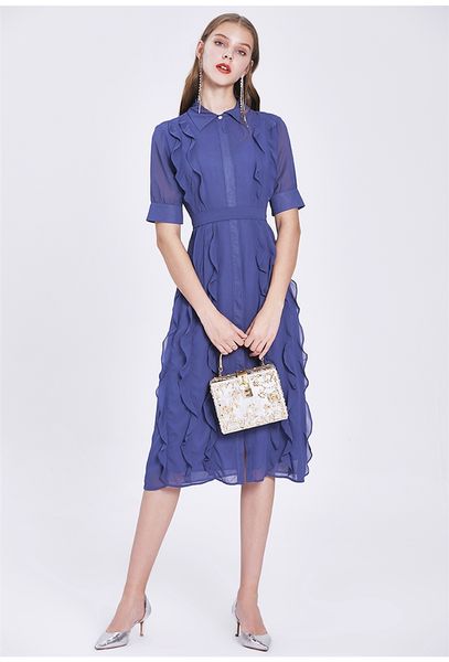 2020 a line half sleeve women dresses summer luxury ruffle dress shirt elegant office party robe femme vintage casual vestidos, Black;gray
2020 a line half sleeve women dresses summer luxury ruffle dress shirt elegant office party robe femme vintage casual vestidos, Black;gray