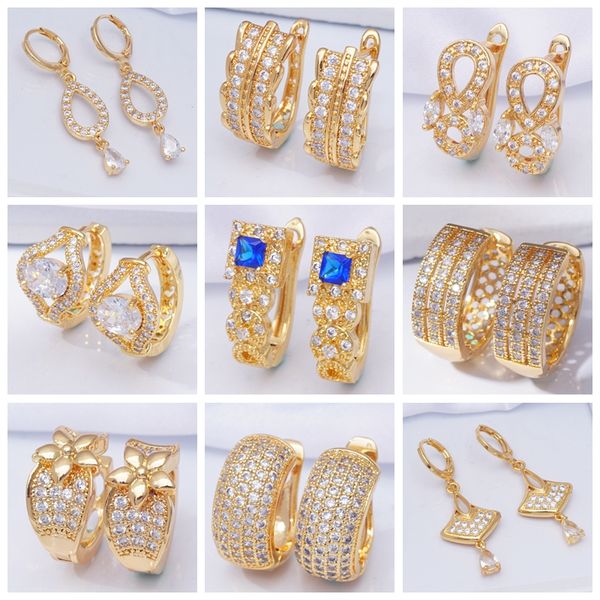 micro pave white zircon crystal earings 30 styles round circle hoop earrings for women gold filled fashion jewelry dropshipping, Golden;silver
micro pave white zircon crystal earings 30 styles round circle hoop earrings for women gold filled fashion jewelry dropshipping, Golden;silver