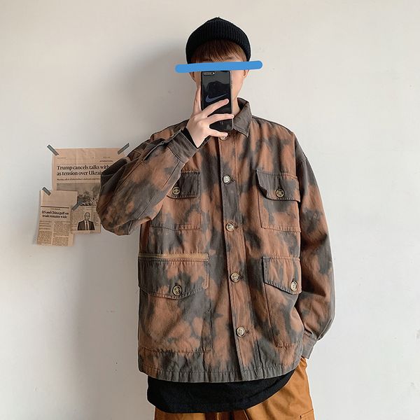 cotton tie-dyed denim jacket men's fashion print loose hip hop denim jackets mens streetwear casual bomber jacket men outwear, Black;brown
cotton tie-dyed denim jacket men's fashion print loose hip hop denim jackets mens streetwear casual bomber jacket men outwear, Black;brown