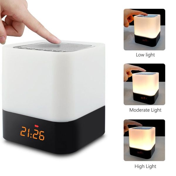 decorative style square illuminated music alarm clock with colorful flash digital display bedside clock
decorative style square illuminated music alarm clock with colorful flash digital display bedside clock