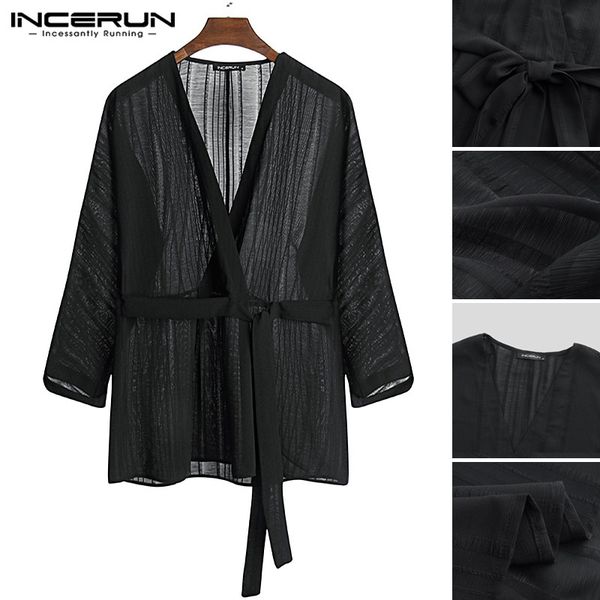 incerun mens mesh v neck nightclub shirt fashion lace up black blouse streetwear party long sleeve striped shirts 5xl, White;black
incerun mens mesh v neck nightclub shirt fashion lace up black blouse streetwear party long sleeve striped shirts 5xl, White;black